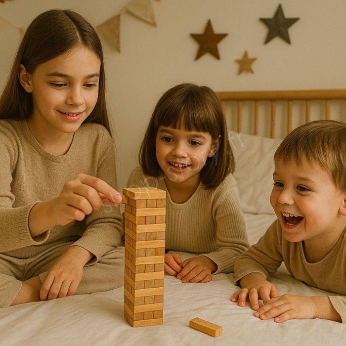 Игра «Адская башня» из дерева, дорожный формат 12 см, игра на ловкость для складывания, 36 блоков - от 3 лет
