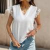 Женский новый летний топ с кружевом Hairball и V-образным вырезом, белый
