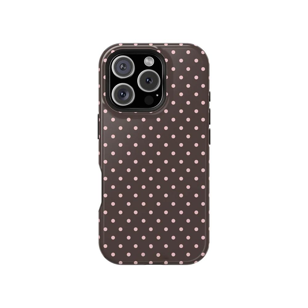 Роскошный чехол Clmj с какао-точками в горошек для iPhone 17 16 15 14 13 12 11 X XS XR Air Pro Max Plus Двухслойная задняя крышка