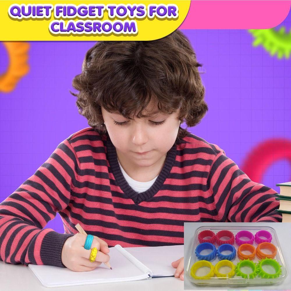 12 шт./набор Эластичные сенсорные игрушки-антистресс Кольцо-антистресс Новые детские сенсорные кольца Дети с аутизмом