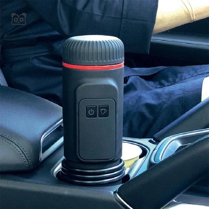 Портативная мини-кофемашина эспрессо, автомобильная кофеварка 12 В/24 В с функцией самонагрева, совместимая с капсулами NS и молотым кофе