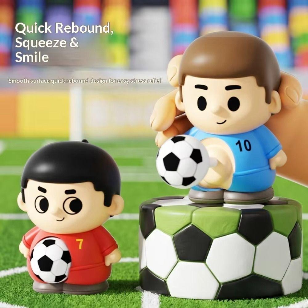 Rebound Football Player Pinch Toy Press Football Squeeze Toy Decompression Toy Backpack Pendant