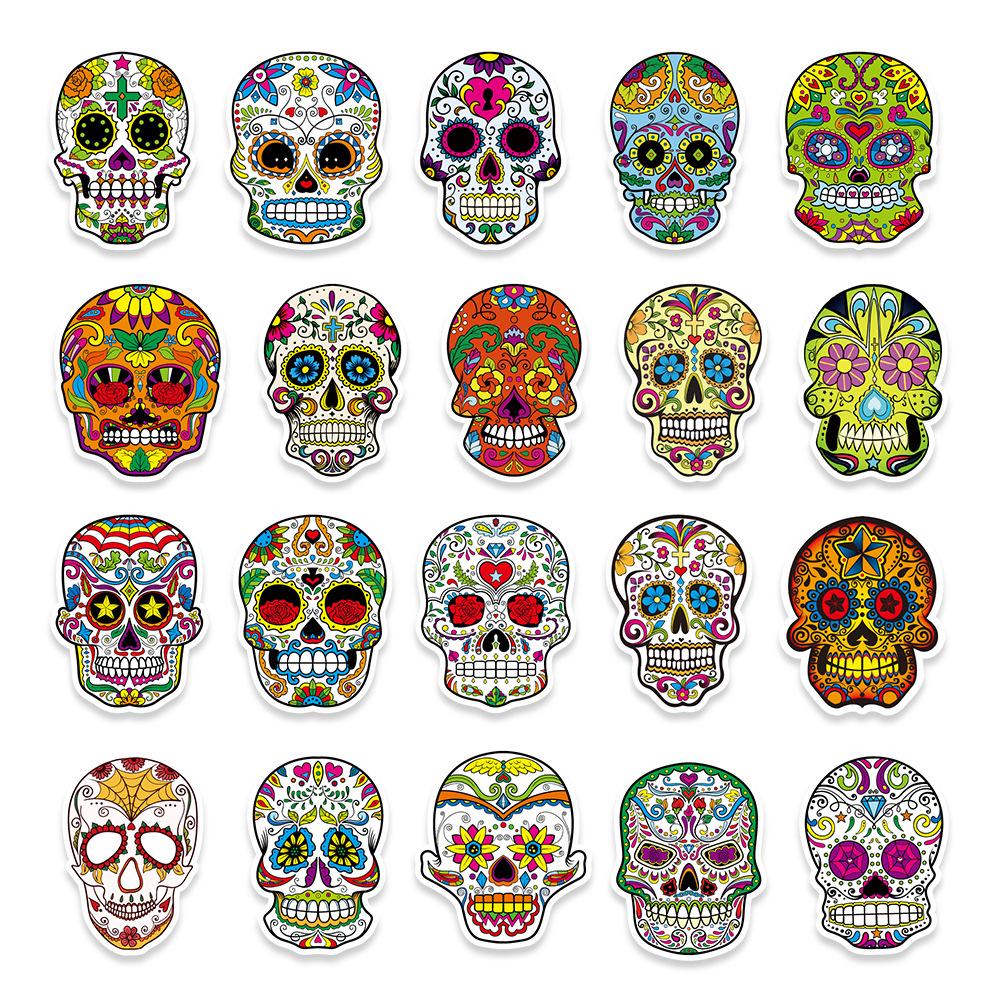 50 Pictures of Fantasy Skull Graffiti Stickers Suitcase Mobile Phone Laptop Personalized Stickers Stickers