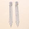 Long Tassel Water Drop Pendant Earrings Rhinestone Long Dangle Earrings for Women Crystal Fashion Jewelry Accessories