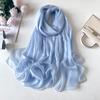 Solid Color Headscarf Silk Scarf Thin Large Scarf Travel Sun Protection Decorative Shawl Linen Plain Scarf Versatile