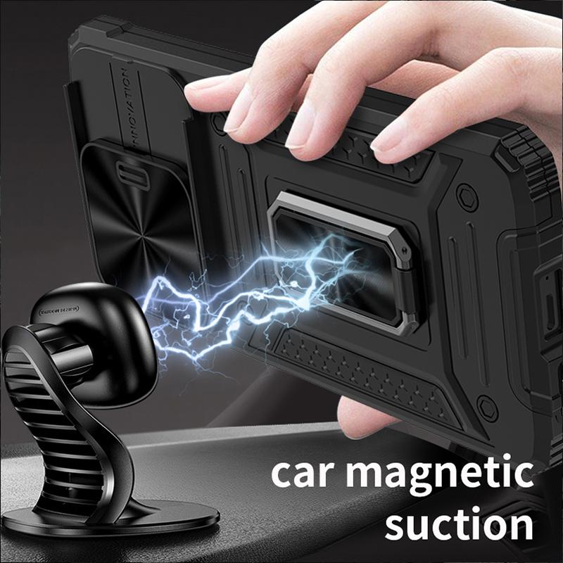 Слайд-камера Funda для POCO X6 Pro 5G Redmi Note 13 Pro 5G Case Armor Metal Ring Stand Защитная крышка для POCO X6 5G Capa