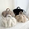 Women's Shopper Bag Plush Tote Shoulder Bags For Women 2021 Fluffy Female Handbag Fur Ladies Hand Shoppers Bag Black Sac A Main