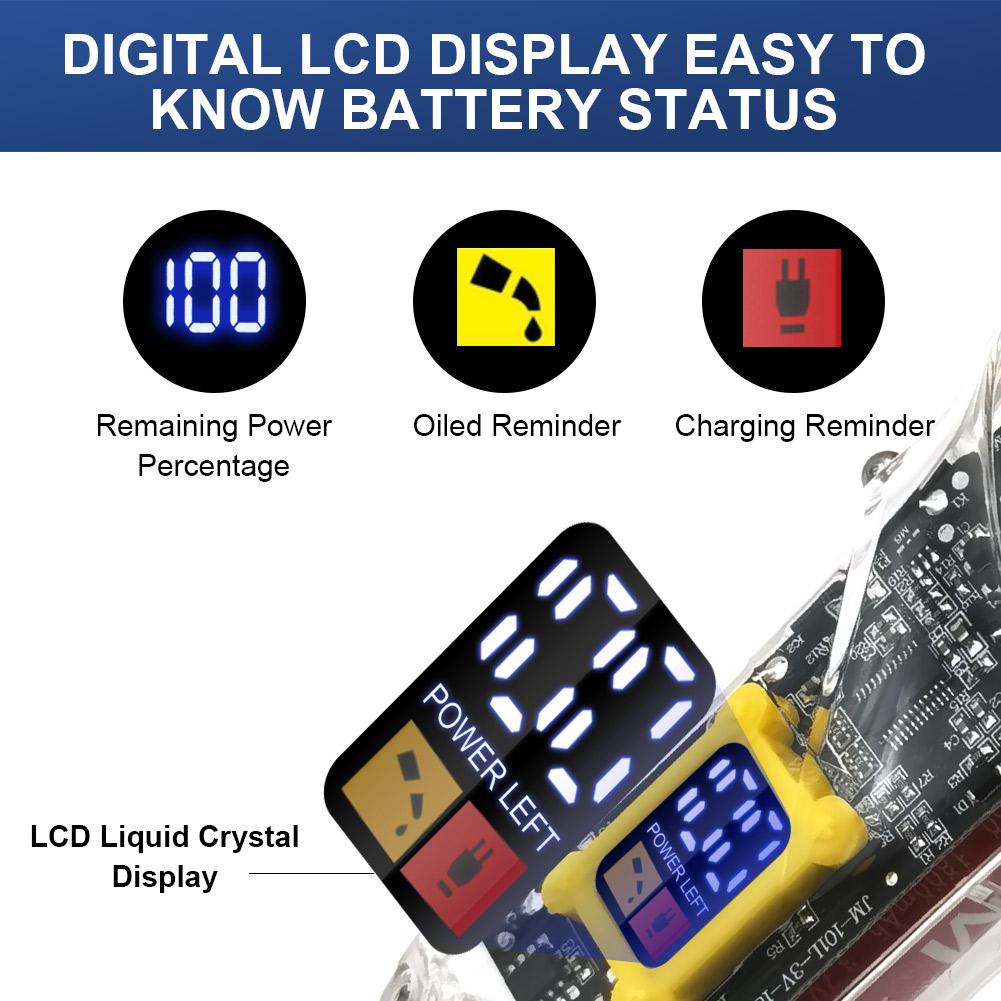 Electric Clipper for Man Smart Digital Display Oil Head Carving with Transparent Body Long Battery Life and Point Trimmer