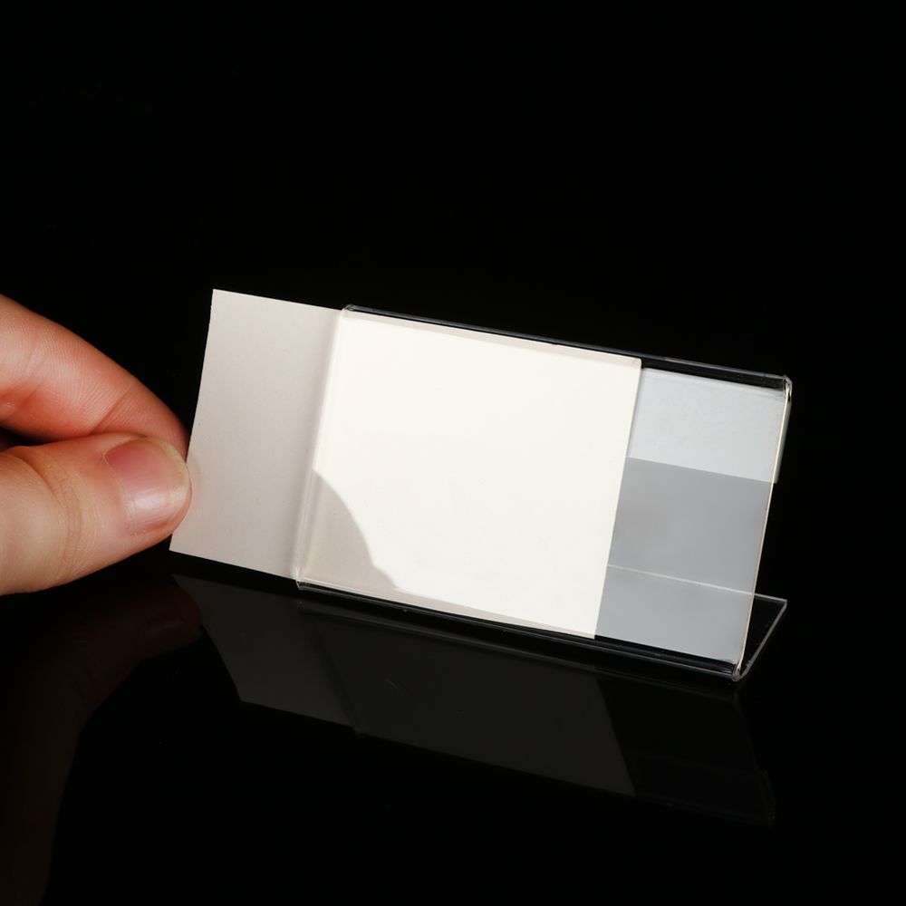 Mall L Shape Acrylic Sign Display Holder Shelf Label Holder Price Card Tag Counter Top Stand