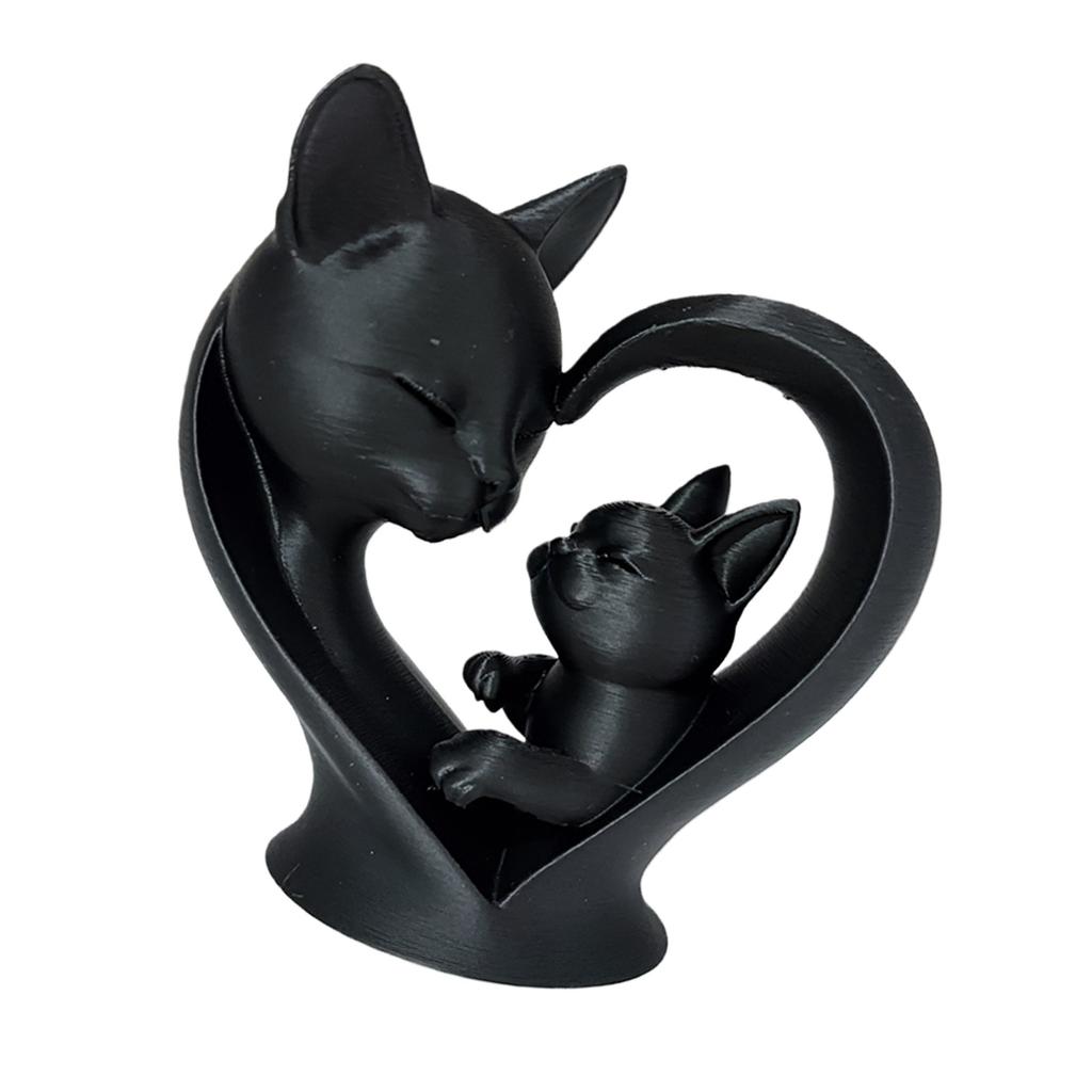 Статуэтки Кошка с котенком, Животные, Фигурки кошек, Украшение для гостиной, книжной полки, прикроватной тумбочки