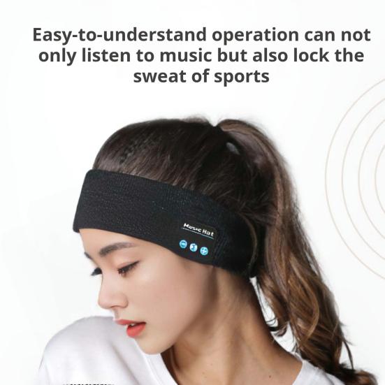 Совместимая с Bluetooth повязка на голову Беспроводной стереозвук Время работы от батареи 3-6 часов Стерео музыка Спорт Фитнес Повязка для волос
