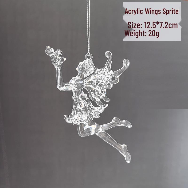 Снежинка Новогодняя елочная игрушка: Акриловая сосулька для праздничного украшения или свадебной инсталляции, прозрачно-белая