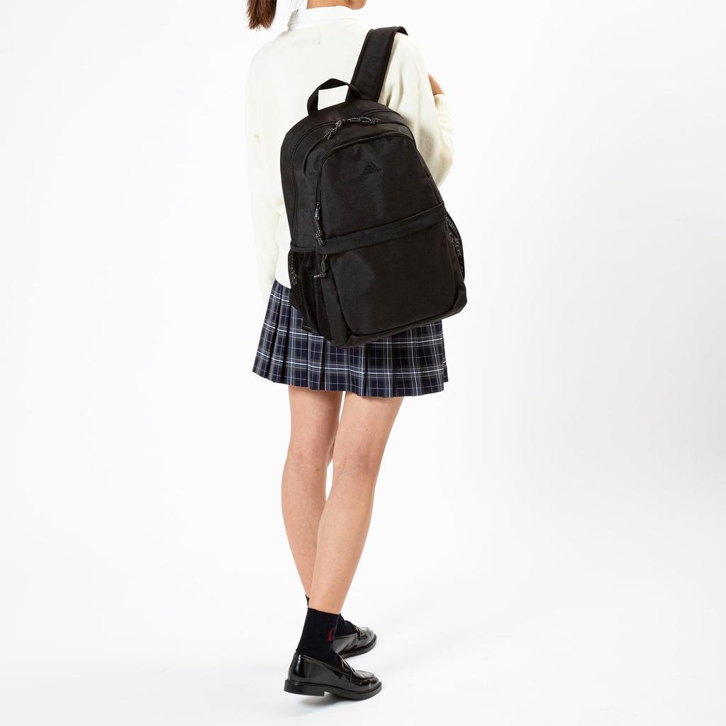 Рюкзак B4, размер для хранения ПК, 27 л, круглый, тип 1, воздушная камера, школьная сумка, школьный рюкзак, черный x белый x белый, высота 46 x ширина 31 x глубина 19 см [Adidas] 15,6 дюйма