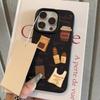 Теплый узор 'Кофейное время' Текстура личи Чехол для телефона Для iPhone 17 16 15 14 13 12 11 Pro Max 17 Air 15 Plus X XS XR 16E Мягкая крышка