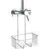 WENKO Milo Shower Shelf, Hanging Shower Basket, No Drilling Required, Stainless Steel, D14xW25xH36, Glossy
