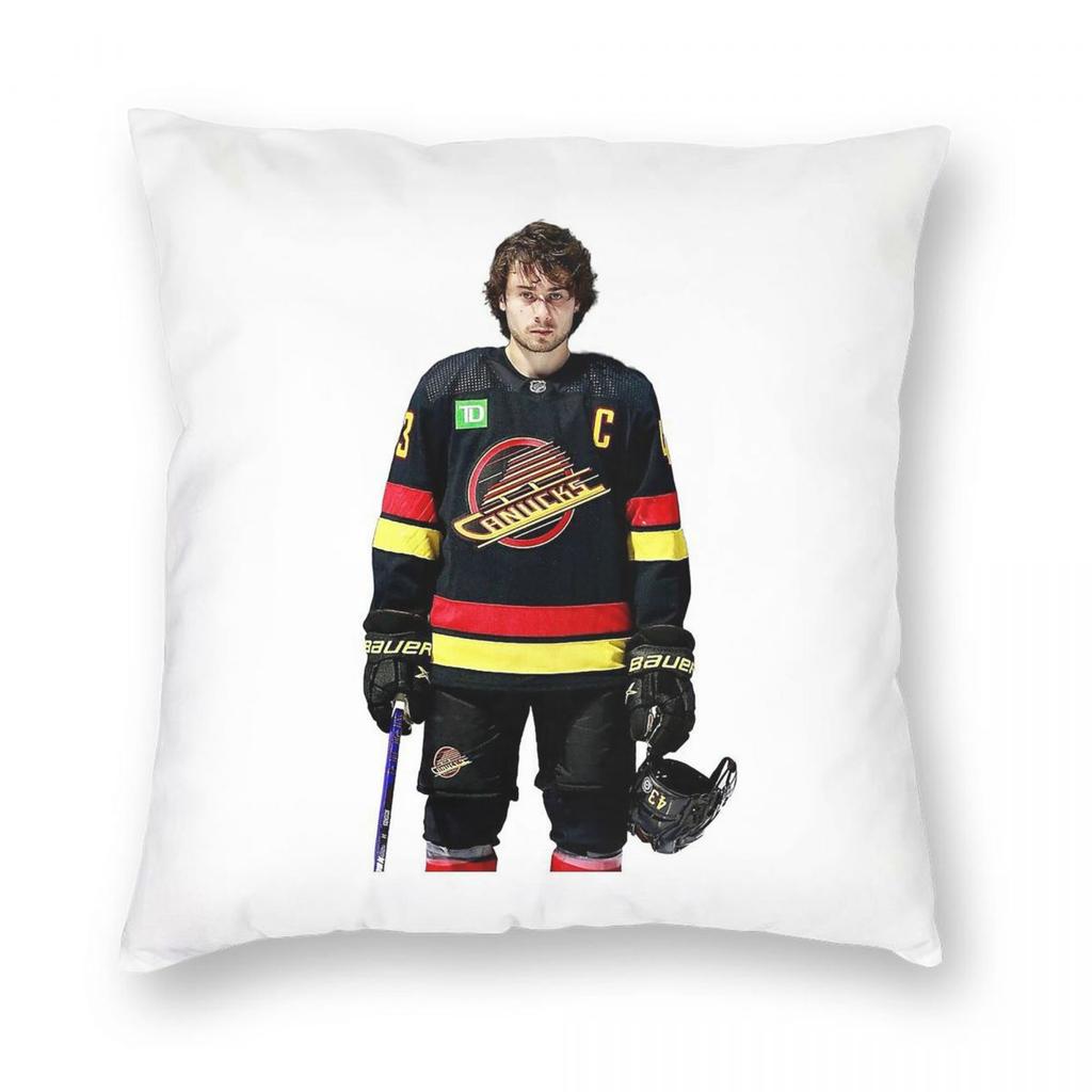 Quinn Hughes Ice Hockey Square Pillowcase Polyester Linen Velvet Printed Zip Decor Pillow Case Sofa Seater Cushion Case