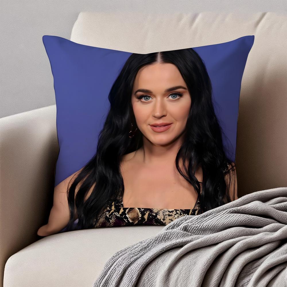 Colorful Popsavvy Singer KKaty Perry Cushion Cover Pillowcase Antidustmite Invisible Zipper Short Plush Sofa Cushion