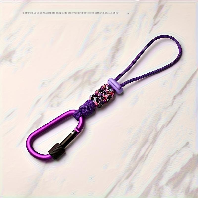 1pc Multifunctional Outdoor Camping Accessory, Durable Braided Rope Keychain with Anti-Loss Strap and Water Bottle Hook Hiking