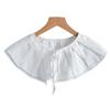 Women White Shoulder Wraps Lapel Fake Collar Tie Ladies White Shawl Sweater Wrap Detachable False Collar Clothes Accessories