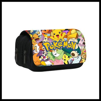 Двойной пенал Pokémon для студентов, большая вместимость, сумка для хранения канцелярских принадлежностей