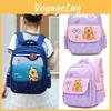 Cartoon Kids Capybara Lightweight Kindergarten Backpack For Student School Days