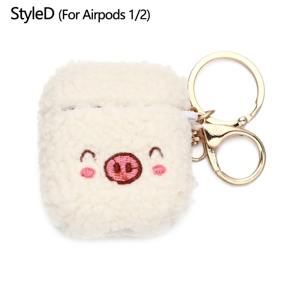 Fashion Silicone Cute Earphone Cover Fluffy Bear Earphone Case Headphones Fur Case Headphone Box