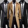 Long Coat Wool Men Brand Clothing Pea Jacket Turn-down Collar Mens Coat Overcoat Camel Men's Coats