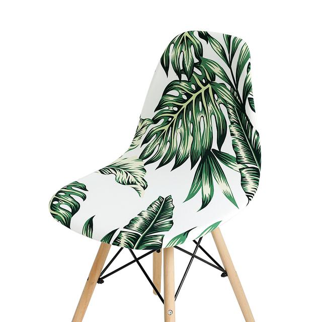 Новый стиль, чехол на стул в виде ракушки с принтом, эластичный чехол для кухни, безрукий, чехлы на обеденный стул, моющийся эластичный чехол на сиденье для банкета, дома