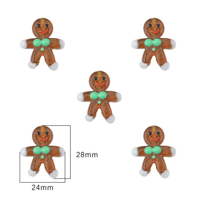 1шт ручная роспись глазурованные забавные мультяшные рождественские бусины-шармы для самостоятельного изготовления ювелирных изделий