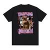 Funny Cute Cat Print Short Sleeve Wake Up Act Silly Meme Graphic Cotton Y2k T Shirt Casual Loose Streetwear Tops Unisex