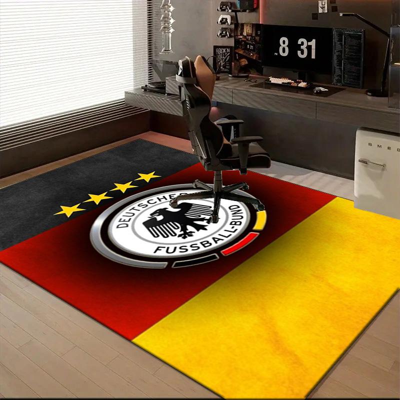 Germany Football Emblem Printed Office Carpet Chair Cushion Entryway Rug, Rugs for Living Room, Bedroom Christmas gifts