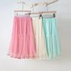 Girls Skirt Summer Mesh Fashion All-match Princess Skirt for Kids Casual Elastic Waist Teen School Children Long Skirt 4-12 Years