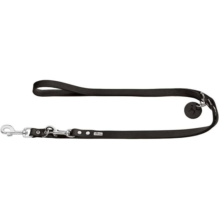 Training Leash - HUNTER - Aalborg - Soft Leather - Black - 13 Mm X 200 Cm