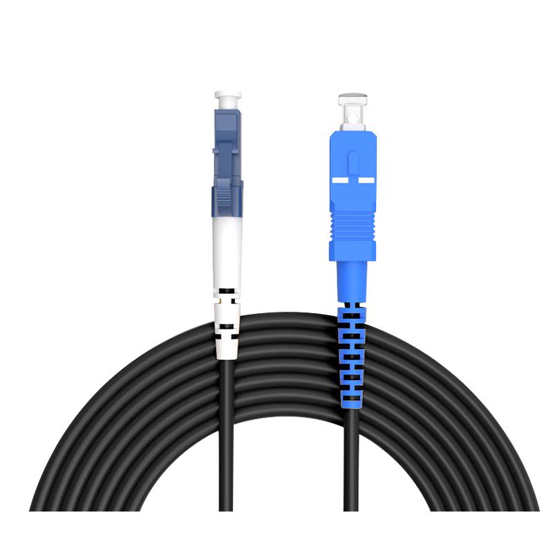 EB-LINK Telecom-Grade TPU Armored LC-SC Single-Mode Fiber Optic Patch Cable