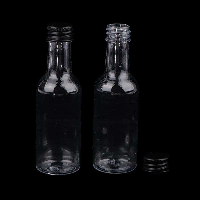 6 шт. 50 мл мини прозрачные ПЭТ многоразовые бутылки вина маленькие бутылки для вечеринок свадьбы бутылки для ликера с герметичной винтовой крышкой