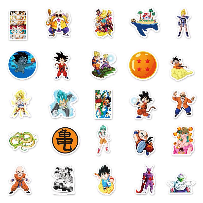 50 шт. Наклейки с персонажами Dragon Ball для ноутбуков, чемоданов, самокатов и пеналов