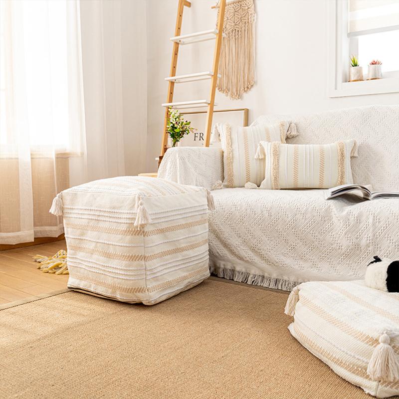 Современный минималистский квадратный подставка для ног из ткани ручной работы, простая подушка для сиденья в стиле пуфа без набивки, марокканская наволочка для подушки ручной работы