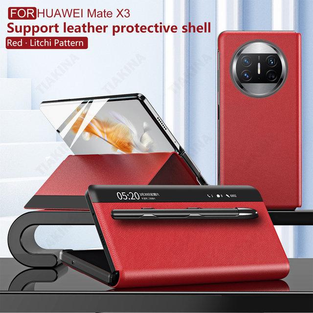 Чехол для Huawei Mate X3, чехол Smart Touch, откидное окно для просмотра, чехол для Huawei Mate X3, кожаный чехол с откидной крышкой, держатель с гнездом для сенсорной ручки