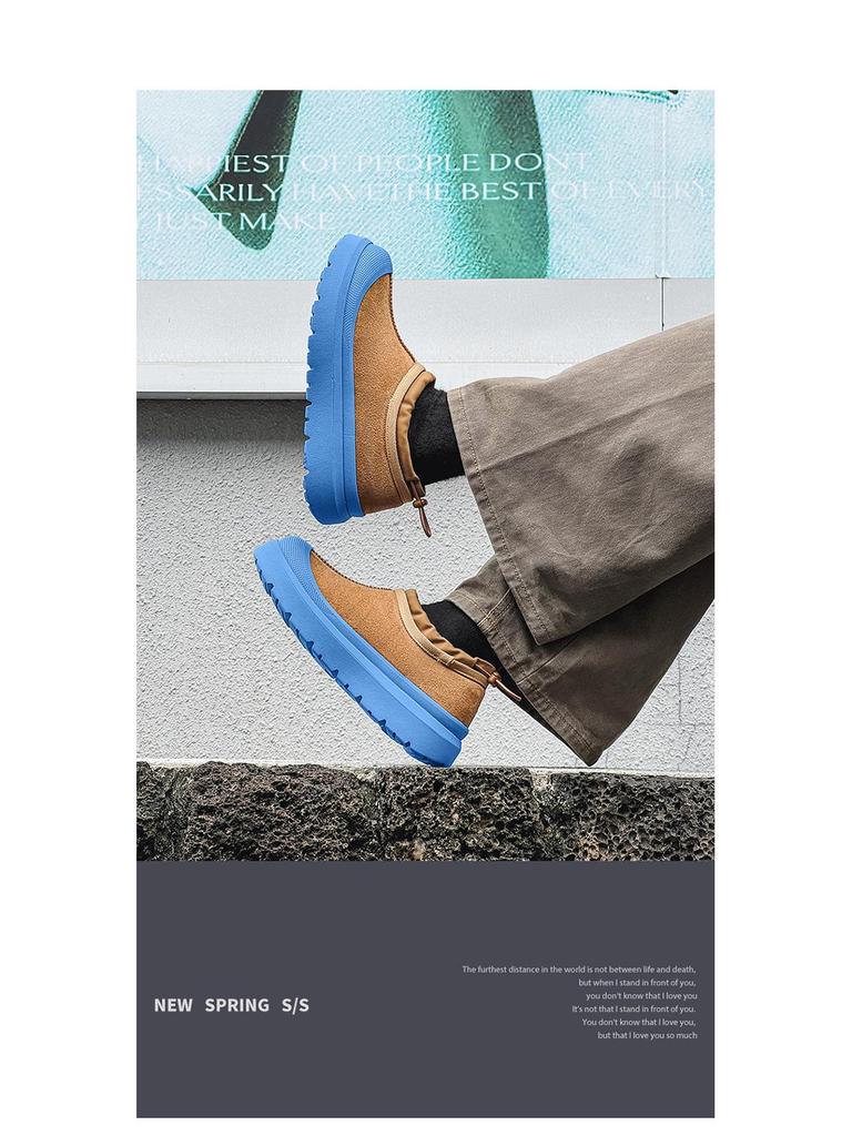 2023 Winter Fur Snow Boots: Thick Sole, Velvet-Lined, Unisex Couples Style, Enhanced Height, Warm Cotton