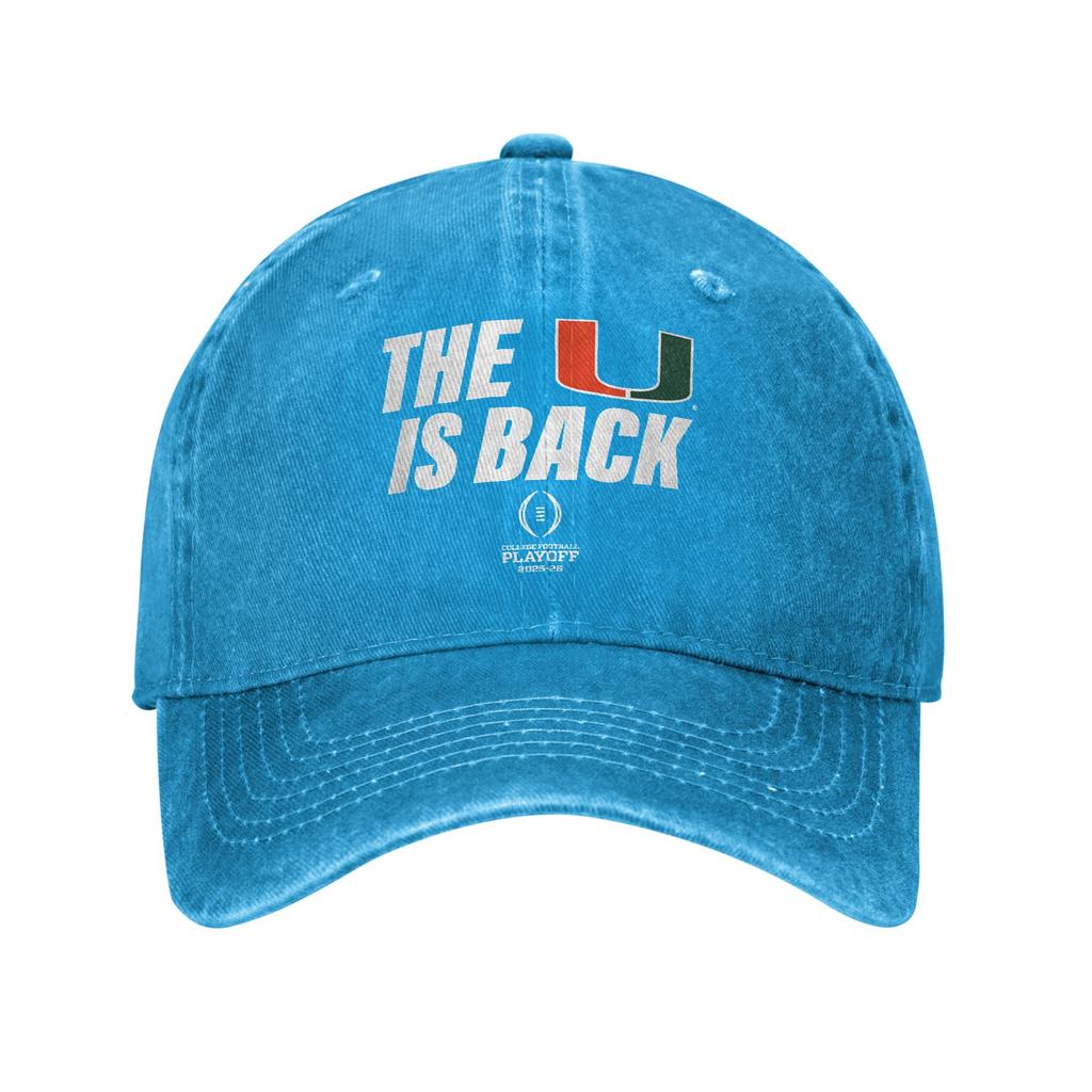 Miami Hurricanes 2025 College Football Playoff The U is Back Sun Baseball Cap  y2k Funny Men Adult Skate Baseball Caps Gift