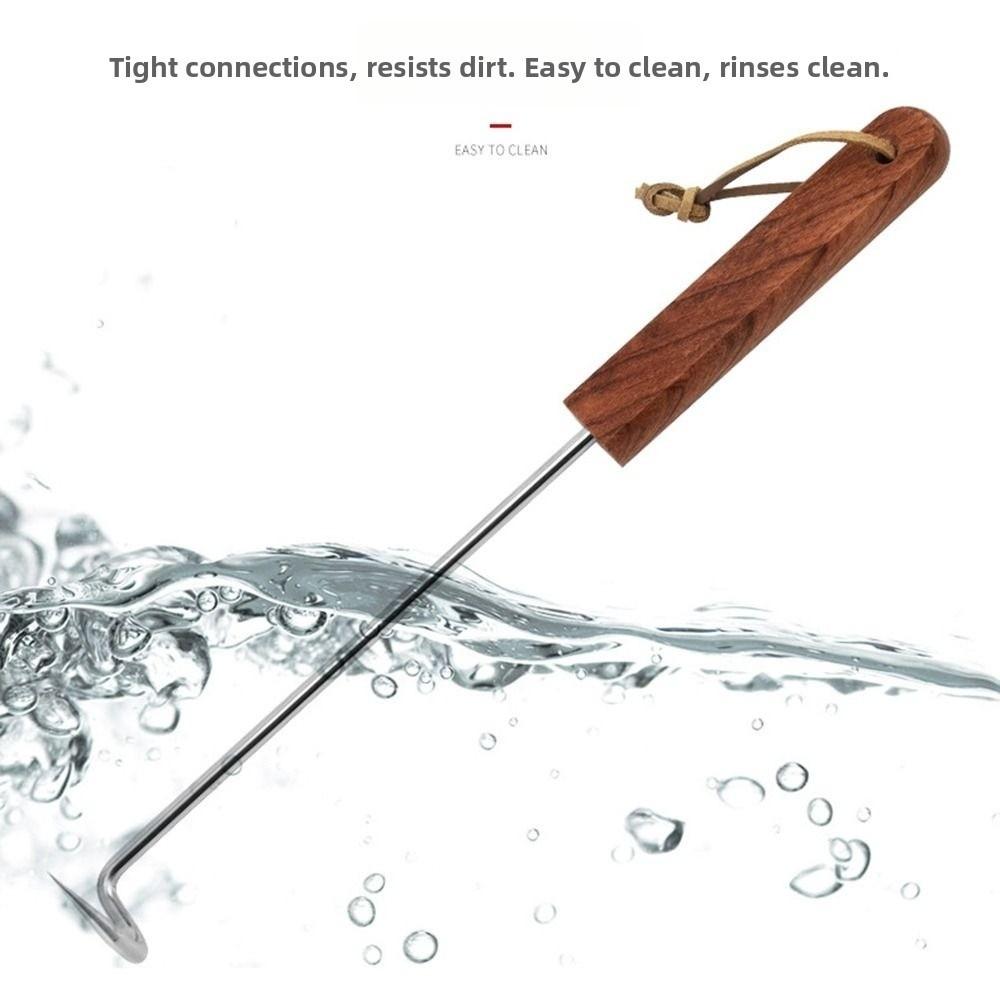Heavy Duty BBQ Meat Flipper Hook Stainless Steel Meat Turner Tool Kitchen Barbecue