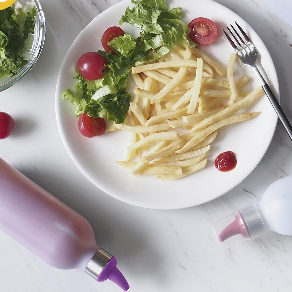 Hot\! 450ml Plastic Bottle Condiment Bottles Dispenser For Sauce Vinegar Ketchup Mustard Kitchen Accessories