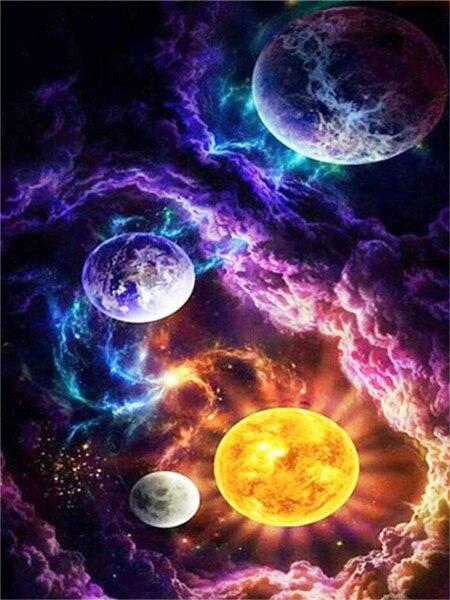 5D Алмазная картина Полный Круглый Квадратный Пейзаж Стразы Алмазная Вышивка Распродажа Космическая Мозаика Домашний Декор