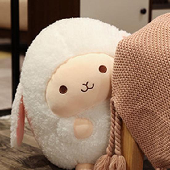 Stuffed Sheep Doll Full Filling Sleeping Accompany Elastic Cute Plush Sheep Cushion for Entertainment