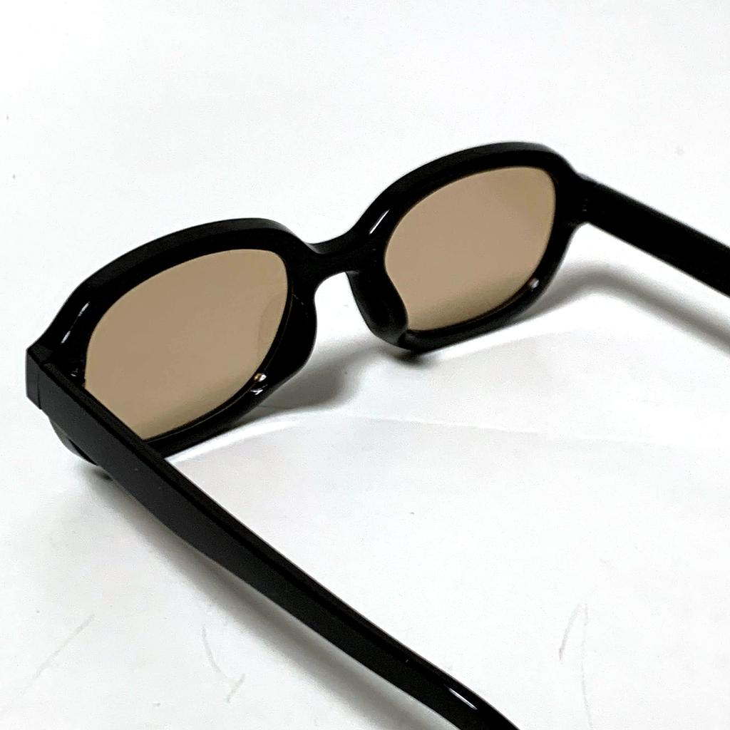 Фейхоа Большие Овальные Солнцезащитные Очки в Черной Оправе с Коричневыми Линзами Шикарные Унисекс Черные Прозрачные [meSmart] (Черно-коричневый)