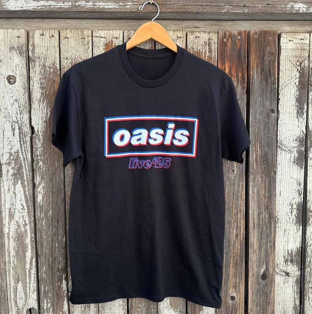 Редкая футболка 'Oasis Live' 25, Черная футболка унисекс, Размер S-5XL Футболка унисекс