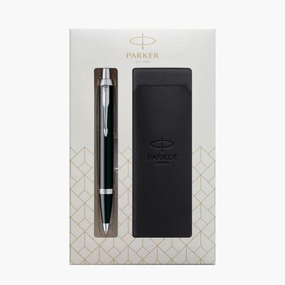Шариковая ручка PARKER IM Black CT, Среднее перо, На масляной основе, с чехлом для ручки, Подарочный набор в коробке, Официально импортировано, 1975636 V1d