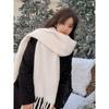 Scarf women's winter high-end sense, colored fluffy fringed large shawl, warm and versatile atmosphere, striped scarf
