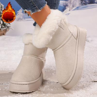 Зимняя плоская износостойкая удобная мягкая студенческая обувь плюс бархатная теплая женская обувь модный бант круглый носок элегантные зимние ботинки