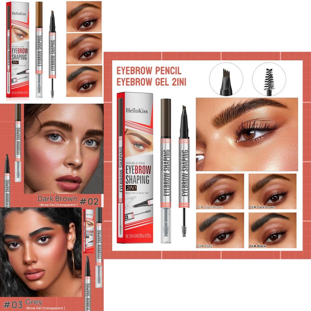 Hellokiss Dual-ended Liquid Eyebrow Pencil With Setting Gel For Perfect Brows